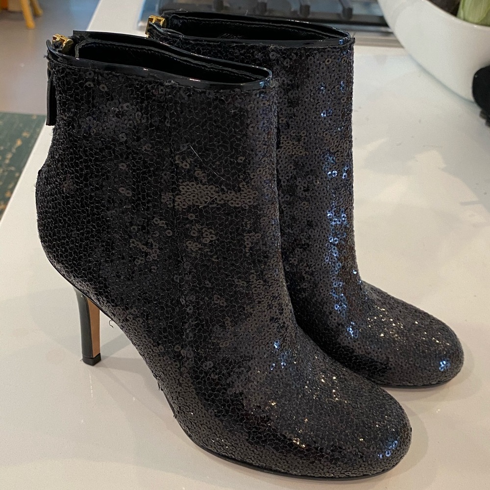 Kate Spade Kleo Sequin Stiletto Booties Sz 6.5